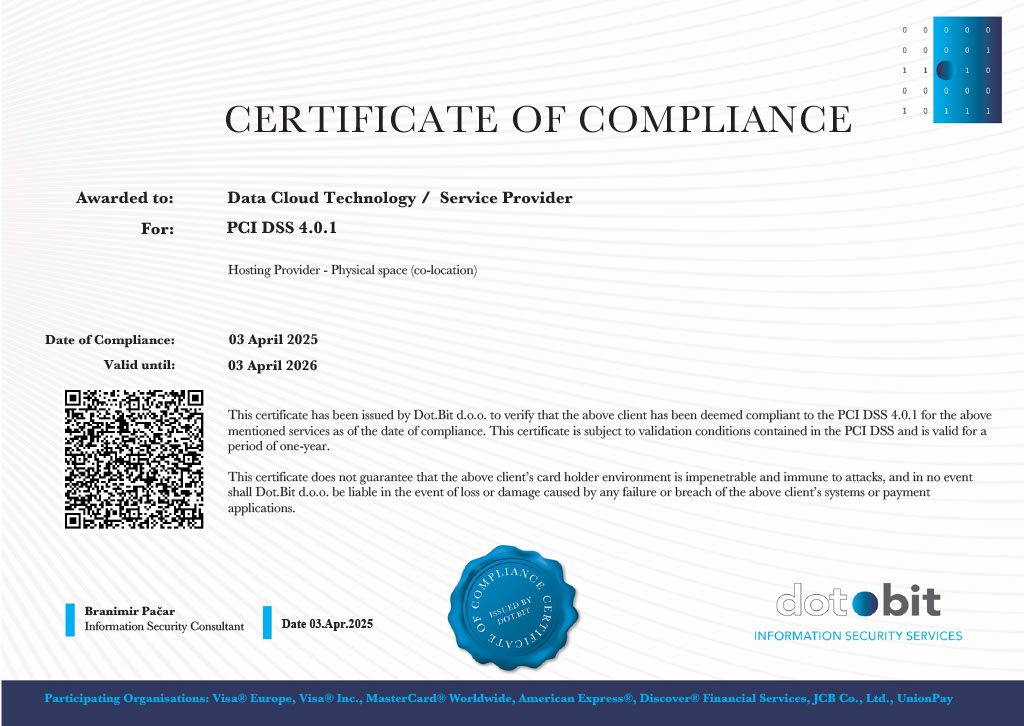 PCI DSS resertifikacija uspešno završena