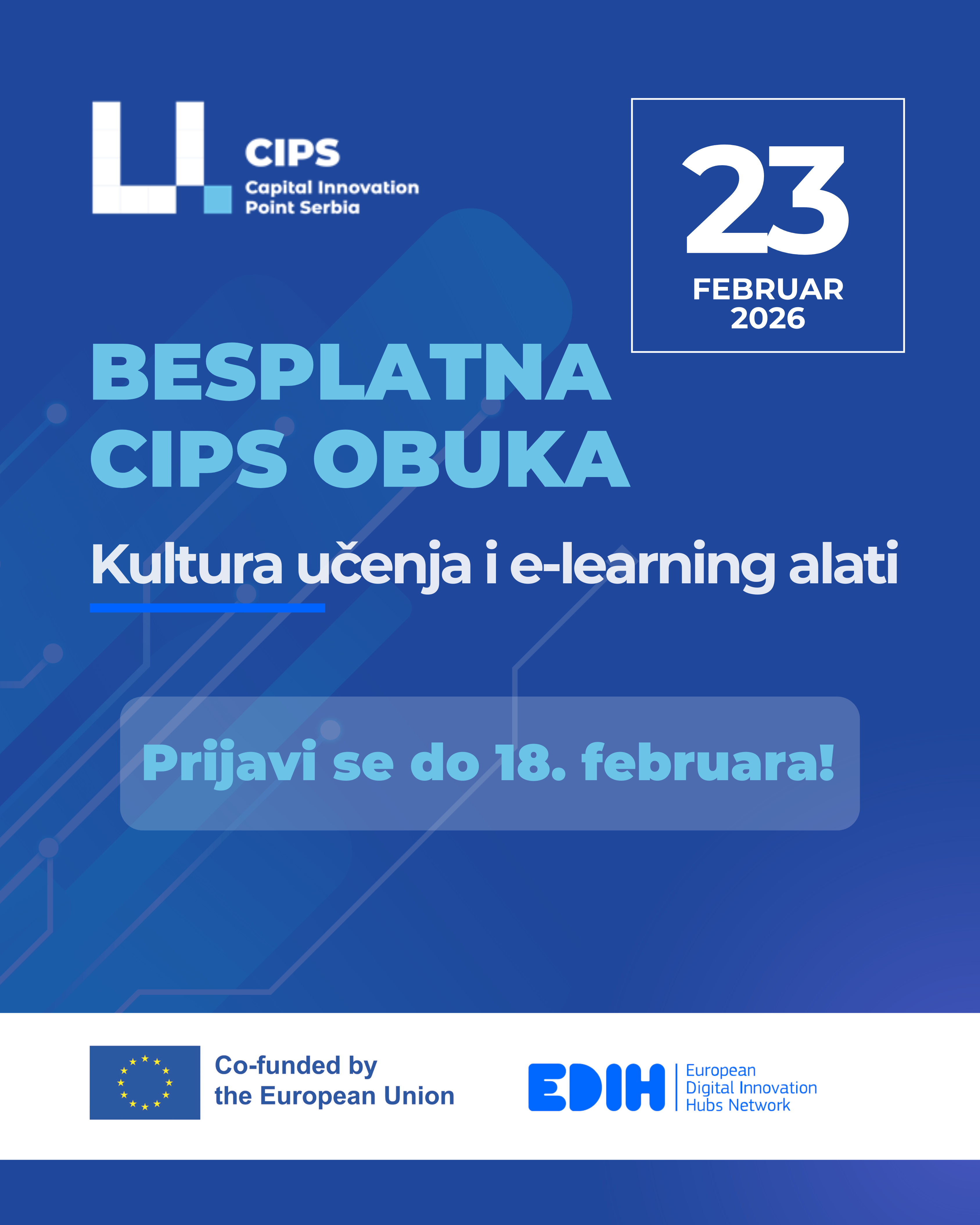 CIPS poziv za prijavu na obuku „Kultura učenja i e-learning alati“